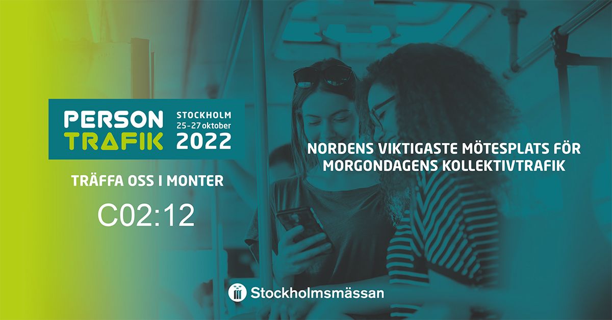 Bild med text om mässan